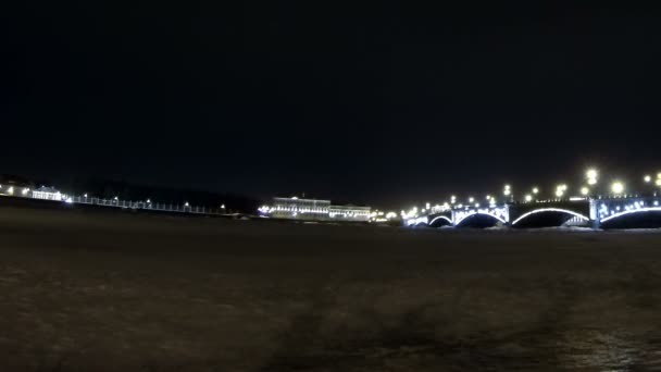 Bridge at night — Stock Video