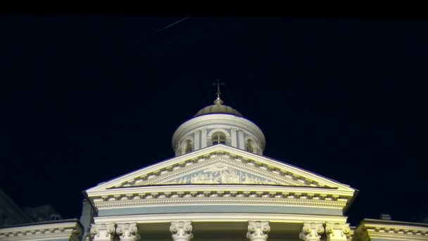 De kazan kathedraal in witte nachten, Sint-petersburg, Rusland — Stockvideo