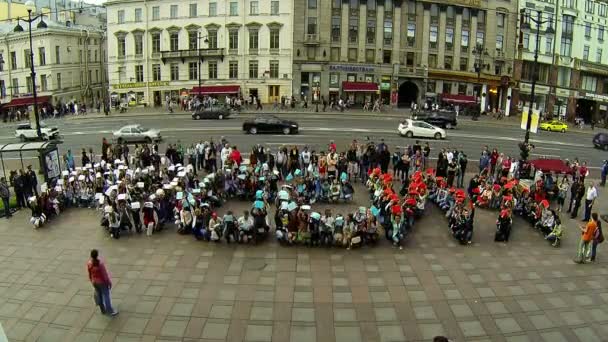 Flashmob in St. Petersburg — Stockvideo