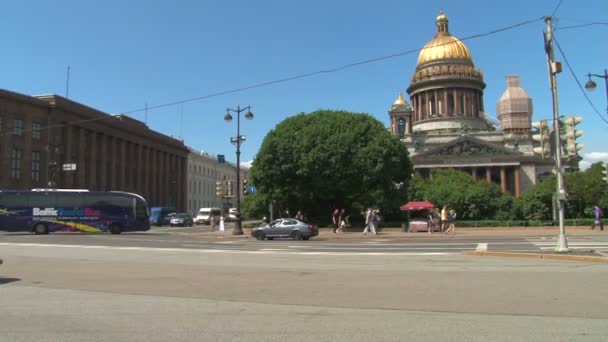 圣以撒大教堂圣彼得斯堡 — 图库视频影像