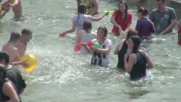 Adult movie swimming in panties in fountain