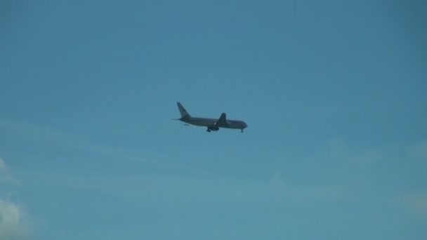 Пассажирский самолет в небе — стоковое видео