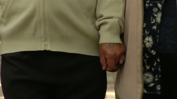 Handen van oudere mensen om te blijven — Stockvideo