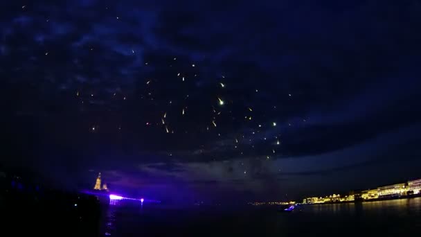 Fogos de artifício em Neva — Vídeo de Stock