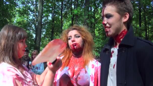 Geçit töreni zombiler — Stok video