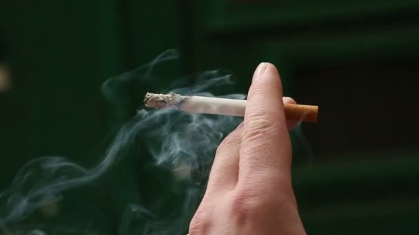 Cigarro na mão — Vídeo de Stock