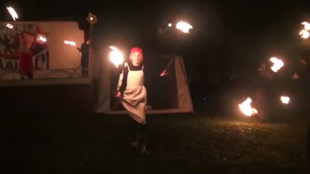 Fire show — Stock Video