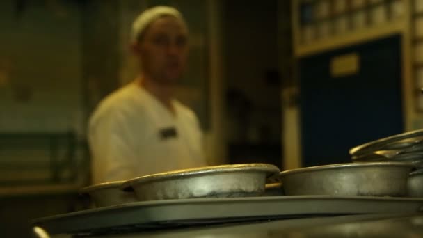 Chef y cocina vajilla — Vídeo de stock