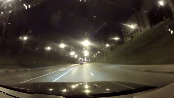 Podróż na autostrady w nocy — Wideo stockowe