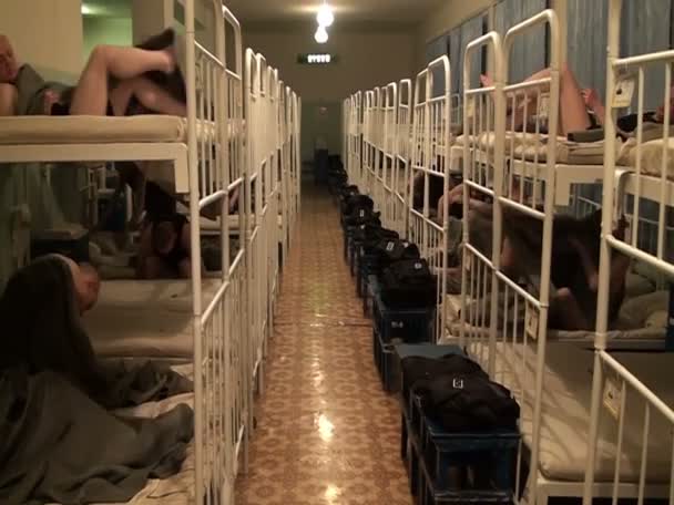 Bedtime Prisoners In A Prison Cell — Stock Video