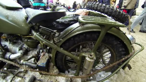 Motocicleta militar desde a Segunda Guerra Mundial — Vídeo de Stock