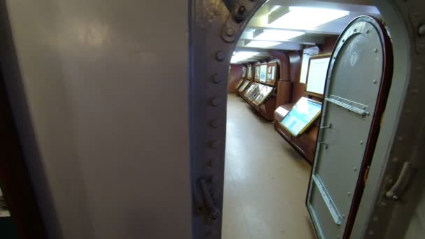 Museo de la cubierta del crucero Aurora 2.7K . — Vídeo de stock