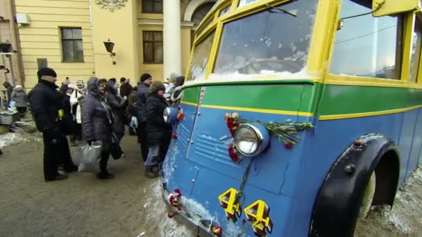 Трамвай блокада Ленінграда — стокове відео