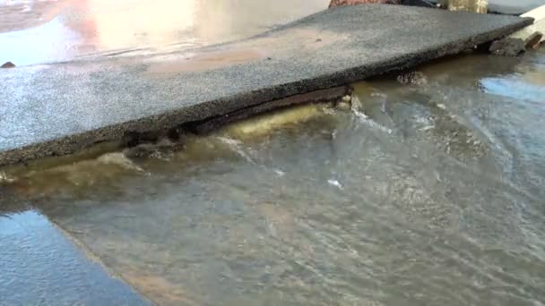 Flooded road after heavy rains — Stock Video