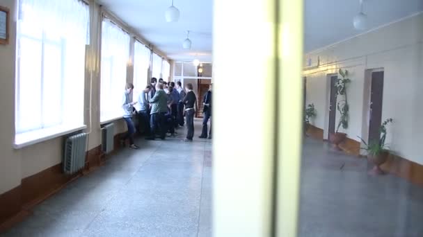 Boys in a hall — Stock Footage Boys in a hall Royalty Free Stock Footage