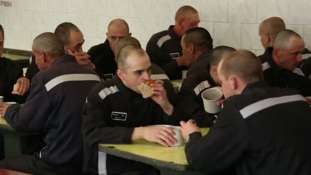 Dining area of prisoners — Stock Video