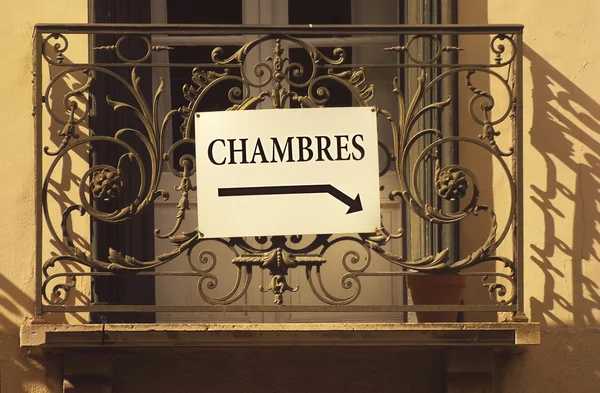 Chambres ou Quartos para Alugar Sign, França — Fotografia de Stock