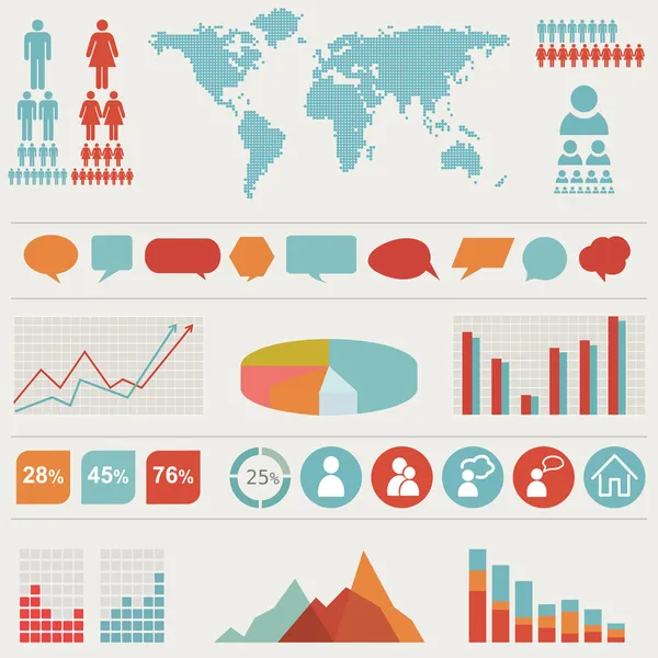 Retro-Infografik Set. — Stockvektor