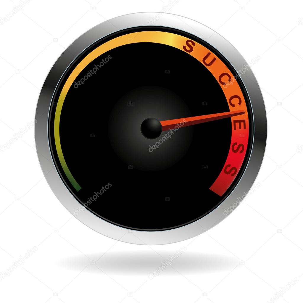 Speedometer with red needle