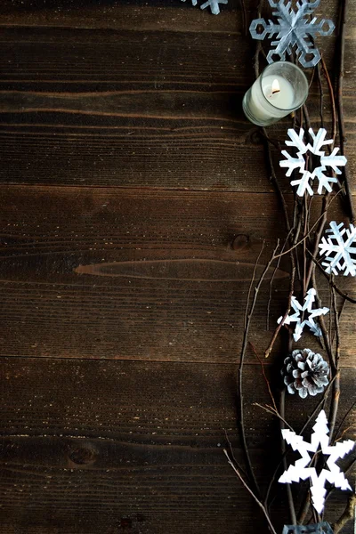 Snow flakes,candles and twigs