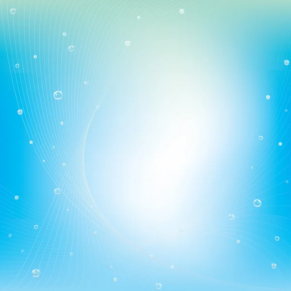 Light blue background with shiny bubbles — Stock Vector