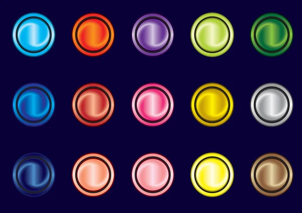 Set di pulsanti multicolore — Vettoriale Stock
