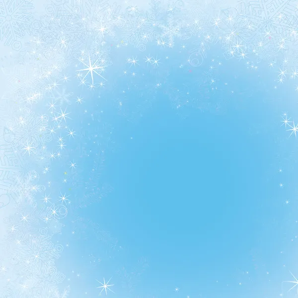 Frame with snowflakes and frosty patterns — Stock Vector