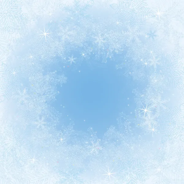 Frame with snowflakes and frosty patterns — Stock Vector