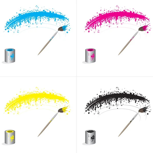 Color brushes — Stock Vector