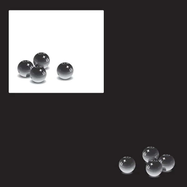 Bolas brillantes sobre el fondo blanco y negro — Archivo Imágenes Vectoriales