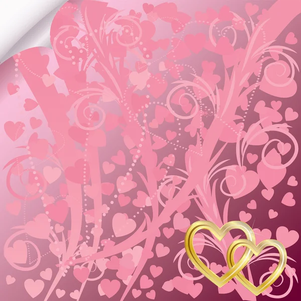 Pink background with transparent hearts — Stock Vector