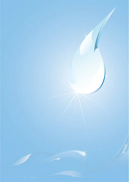 Gota de agua azul — Vector de stock