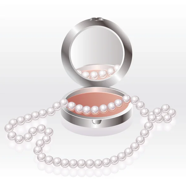 Blush con collar de perlas — Vector de stock