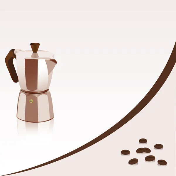 Fondo con cafetera — Vector de stock