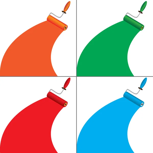 Set de banners con cepillo de rodillo Ilustraciones De Stock Sin Royalties Gratis