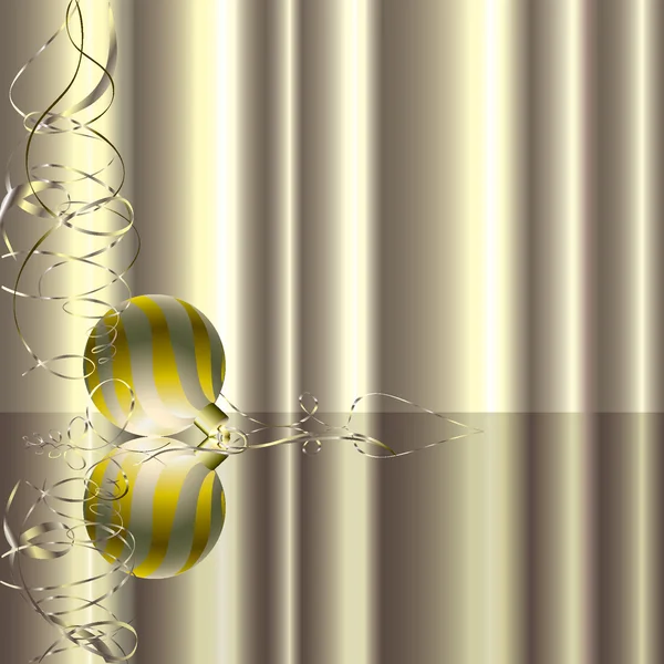 Bola de Navidad de oro con su reflejo Vector De Stock