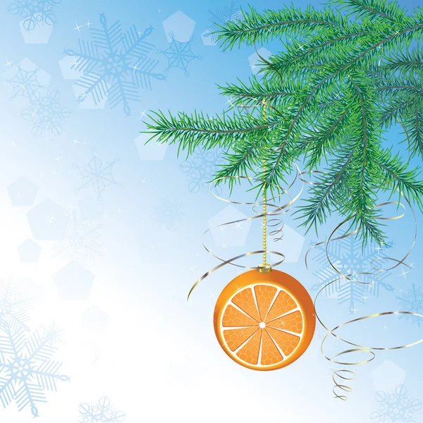 Karácsonyi bál formájában narancs — Stock Vector