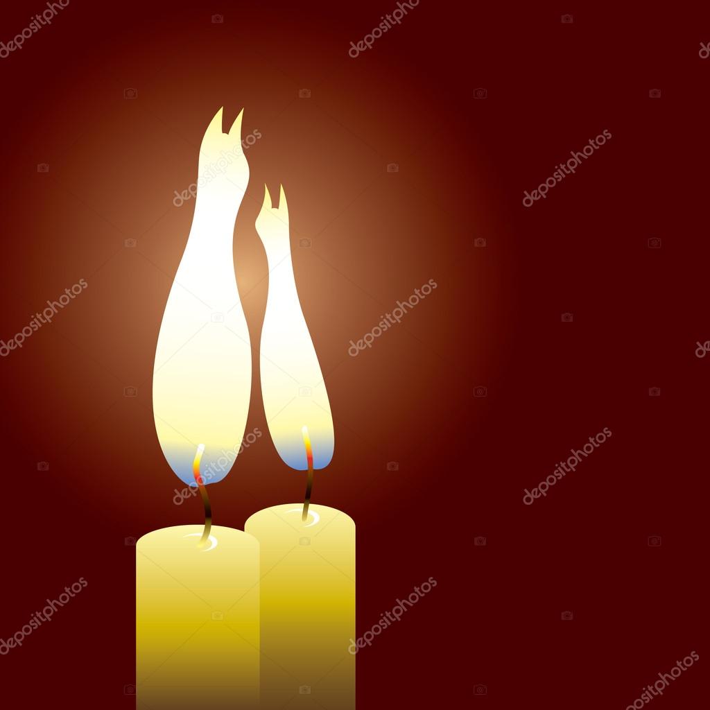 two candles with flames in form of cat silhouettes stock vector flames are a form of