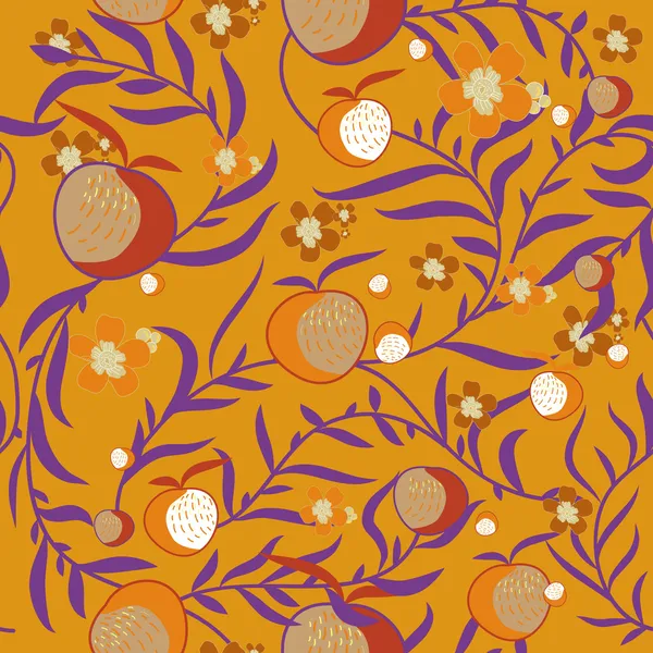 Textura perfecta con frutas — Vector de stock