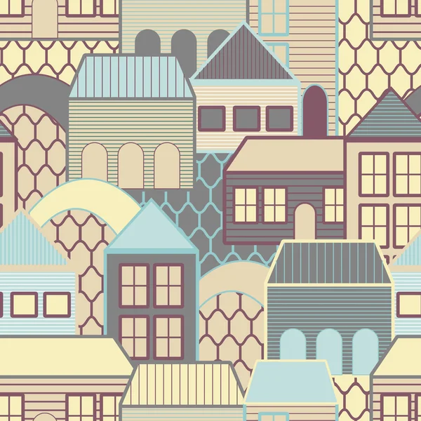 Abstract texture with houses — Stock Vector