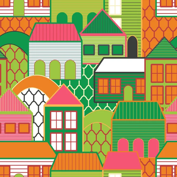 Abstract texture with houses — Stock Vector
