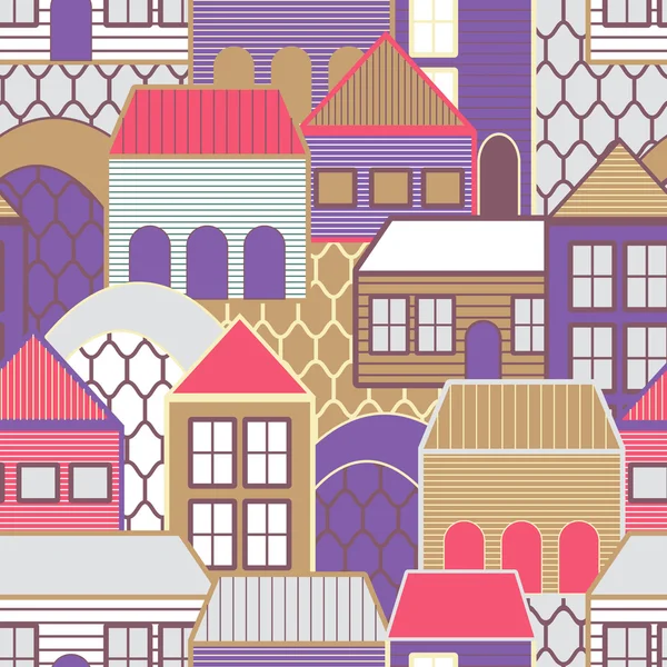 Abstract texture with houses — Stock Vector