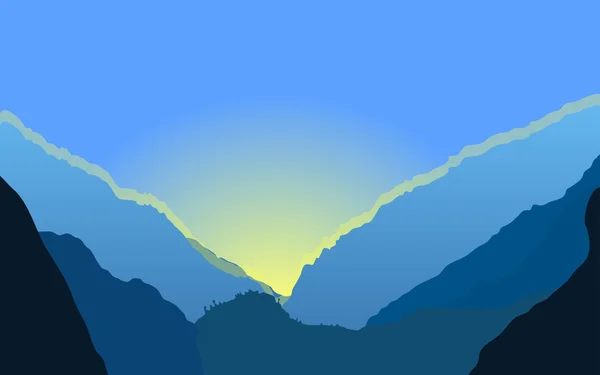 Illustratie met bergen — Stockvector