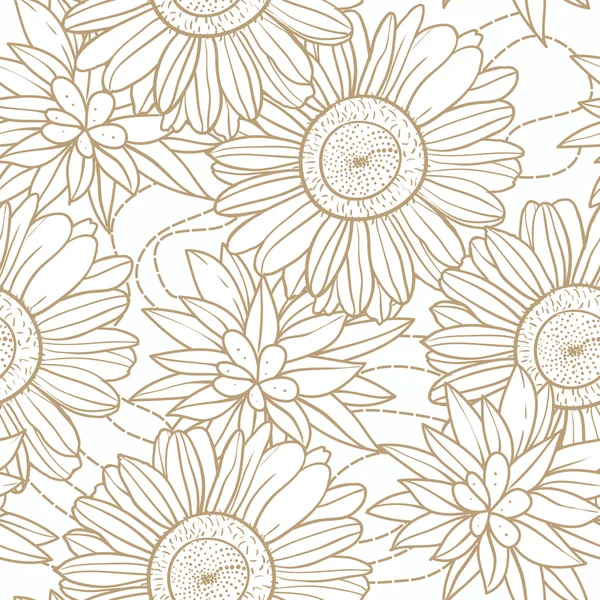Seamless pattern with asters — Stock Vector