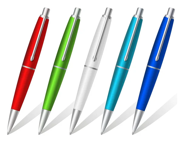 Colorfull ball pens — Stock Vector