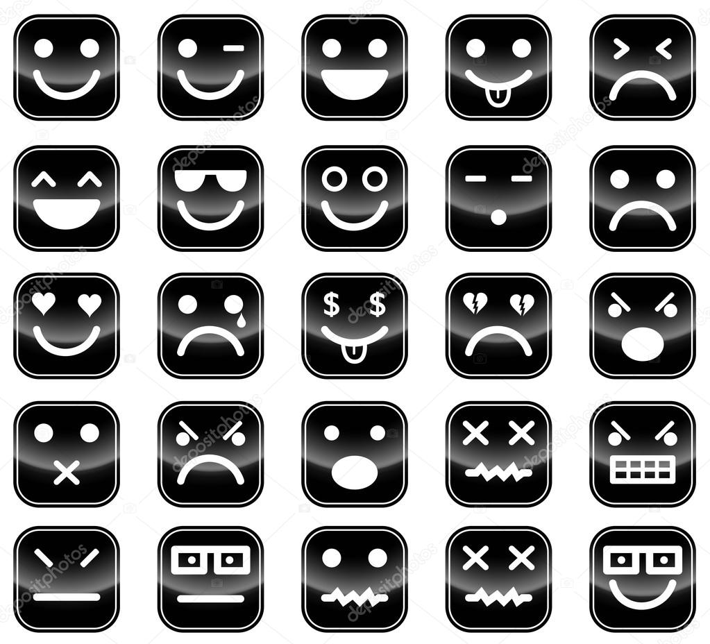 Black smiley icons