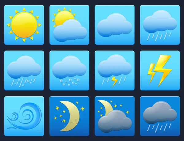 Weather icons — Stock Vector