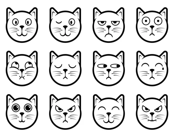 Cat smiley icons — Stock Vector