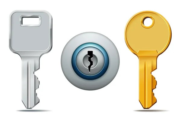 Keys and keyhole icons — Stock Vector