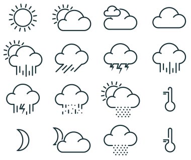 minimalist hava durumu simgeleri
